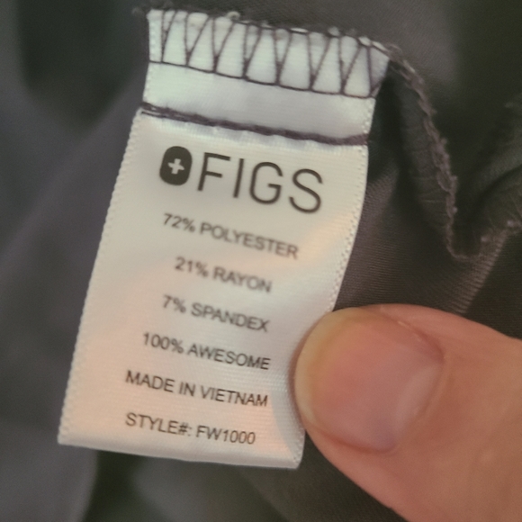 Figs Technical Collection Dark Gray Scrub Top in Size Small - Picture 4 of 7